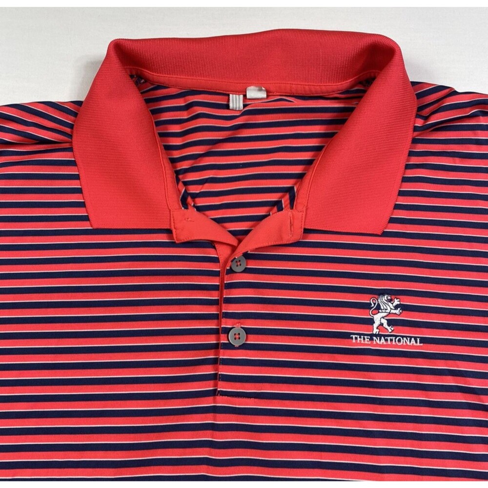 Adidas Golf Polo Shirt Size Large The National Golf Club Kansas City Mens Stripe